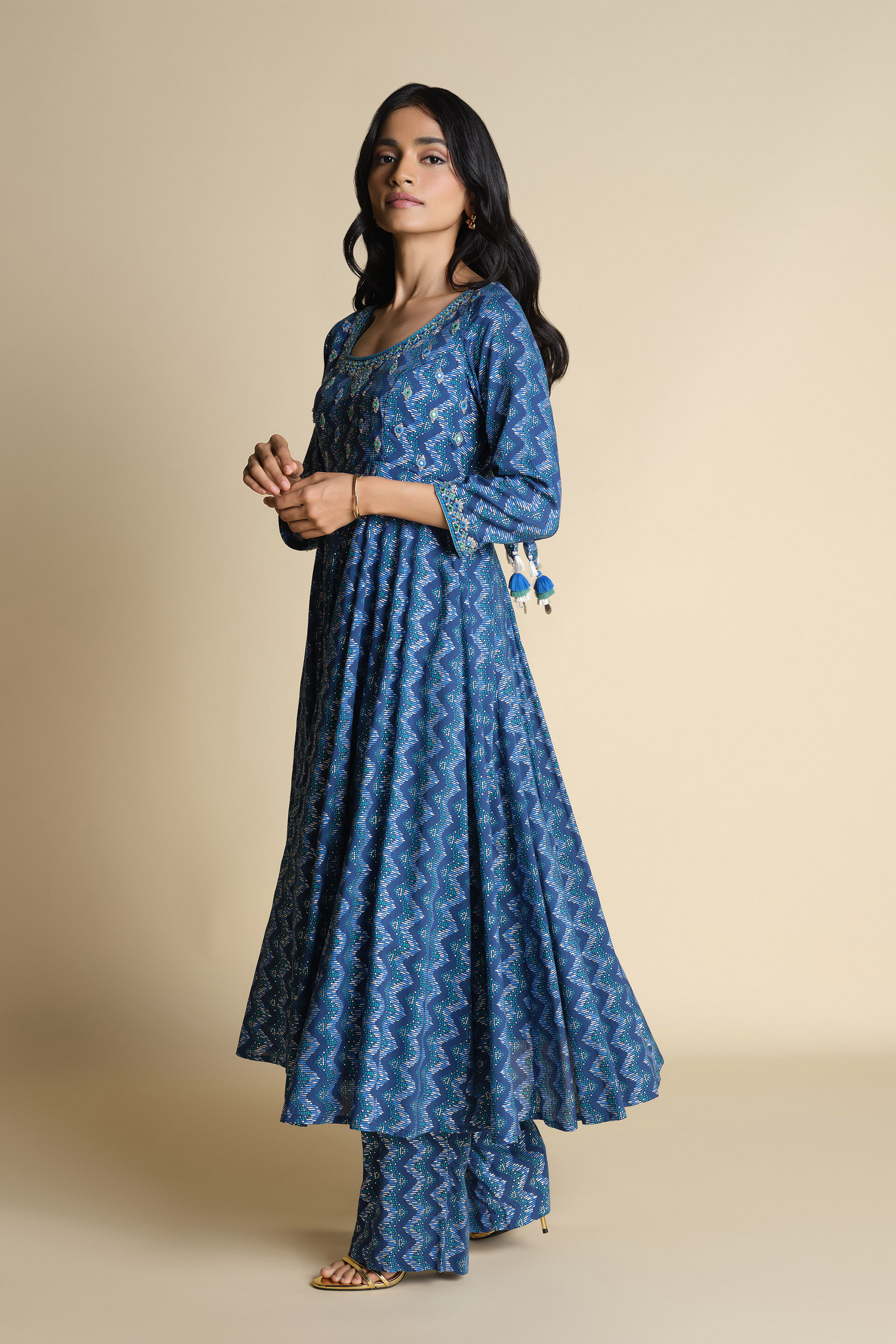 Asmani Adaa Anarkali Set, Blue, image 7